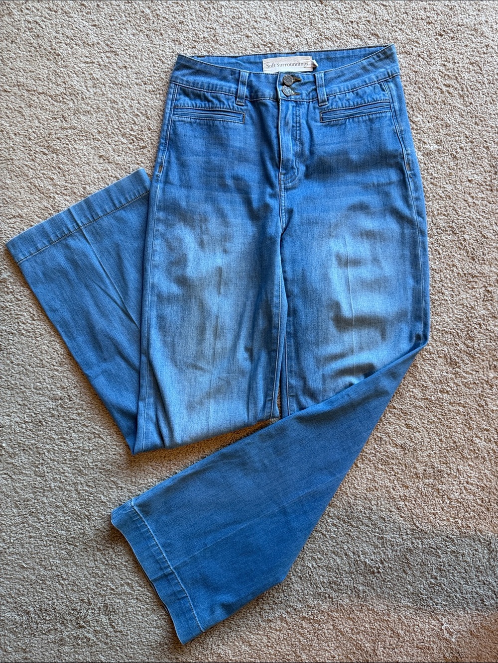 Soft Surroundings Medium Blue Trouser Jeans - Picture 2 of 7